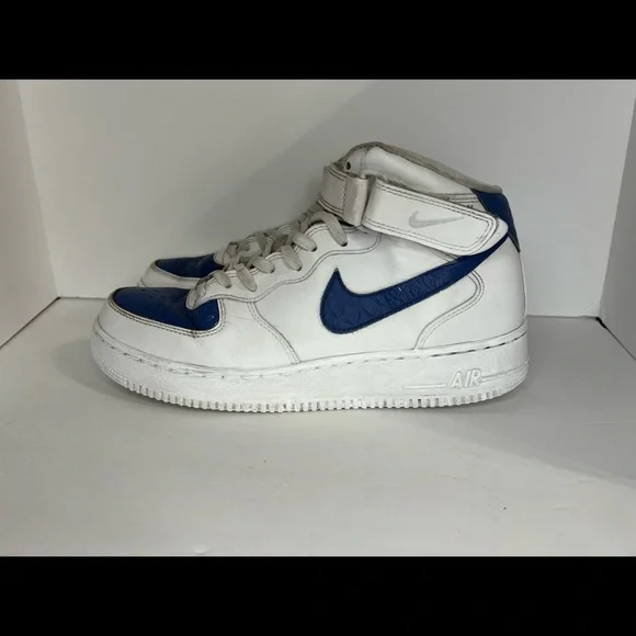Nike Air Force 1 Mid 315123-125 – White – Blue Lagoon US 10.5 - Picture 3 of 4